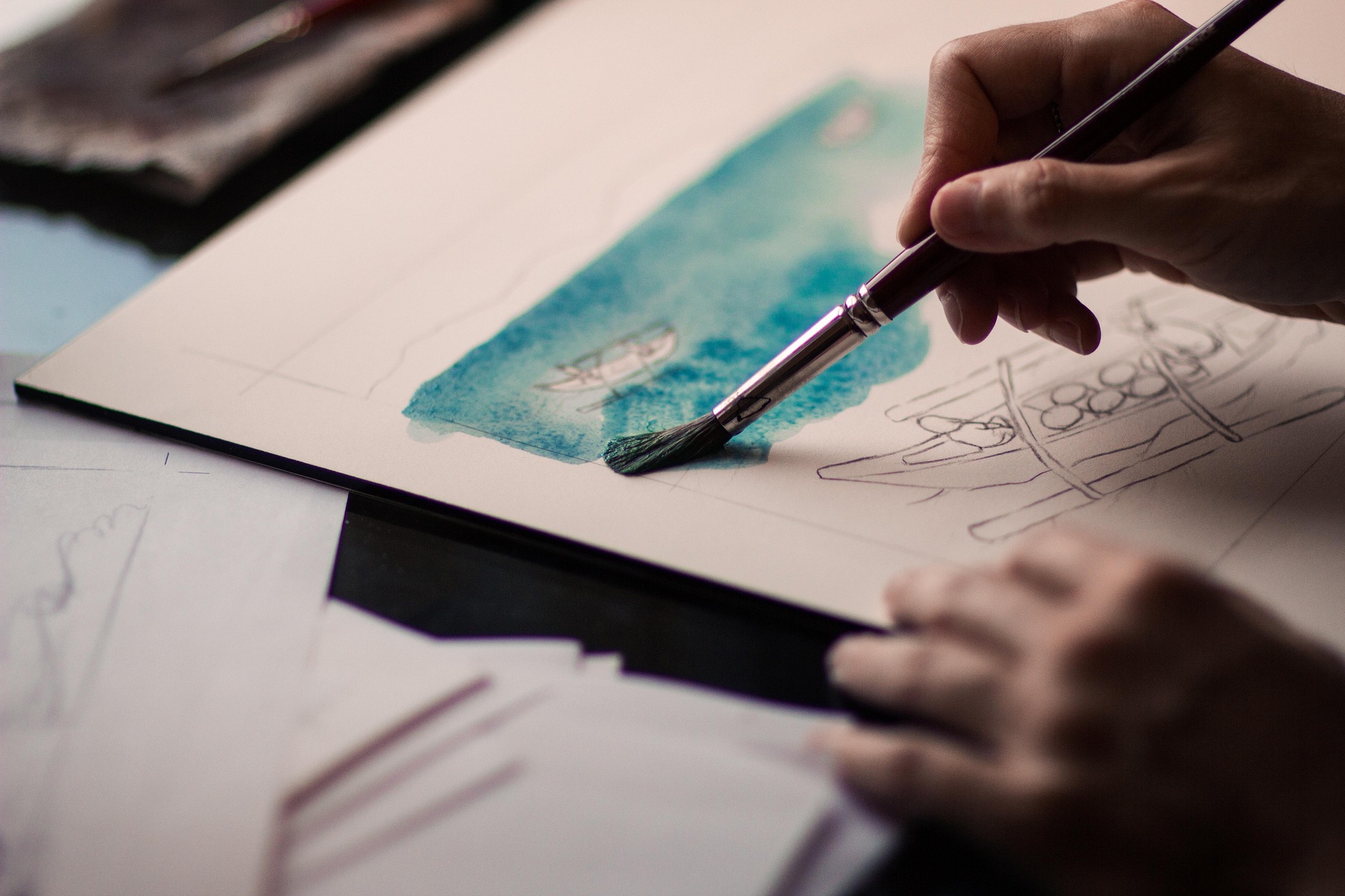 Peinture sur carnet de voyage